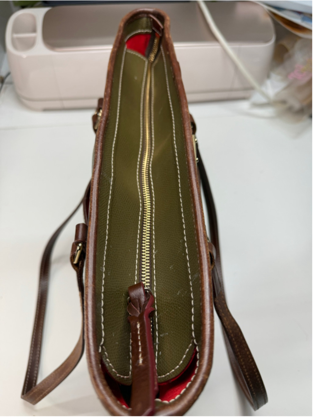 Women's Dooney & Bourke Handbag One Size Olive and Brown - Picture 12 of 13